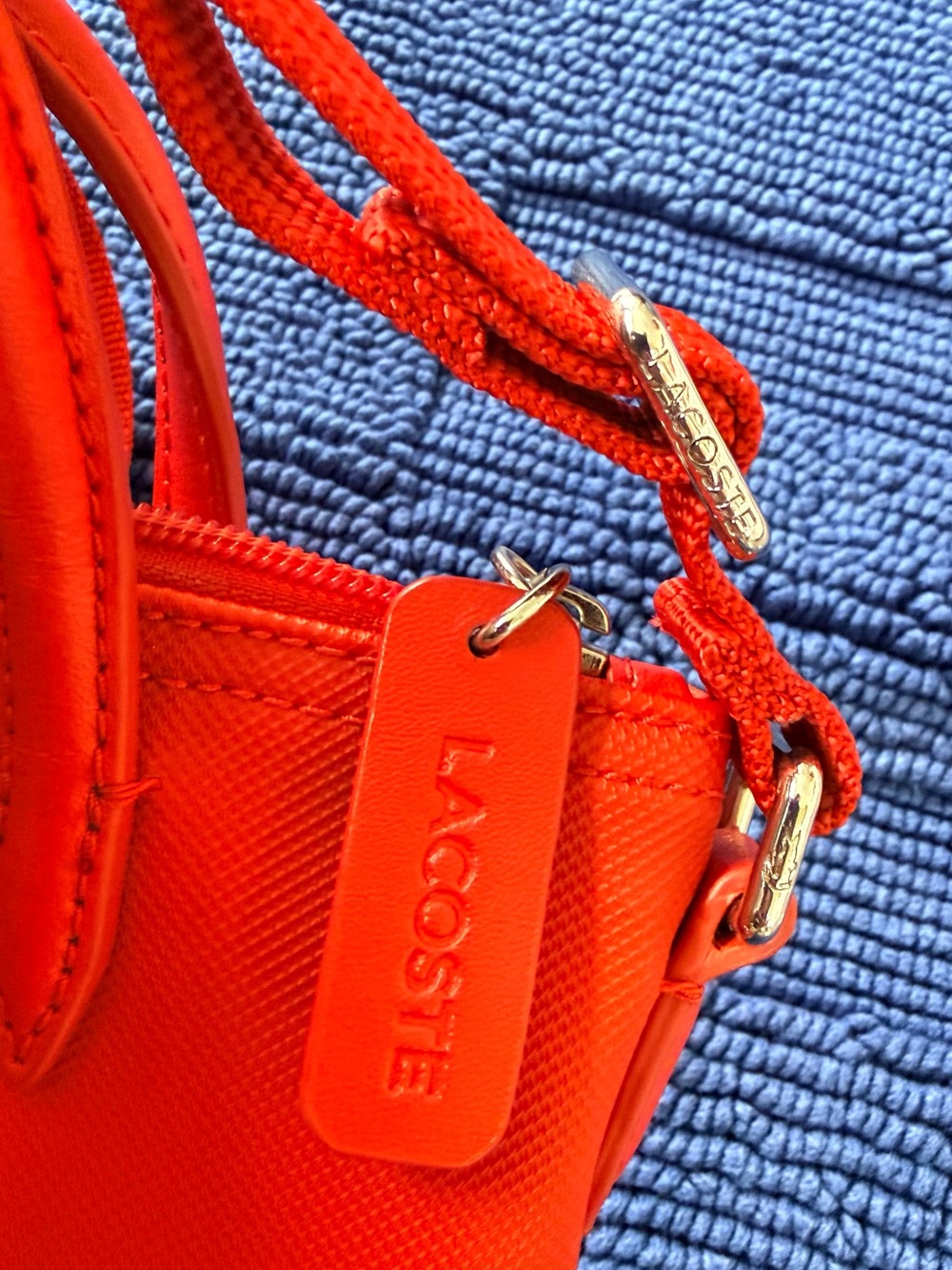Lacoste Bright Red Crossbody Mini Tote Bag - Picture 3 of 9